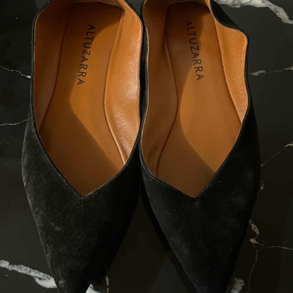 Altuzarra Black Suede Flats